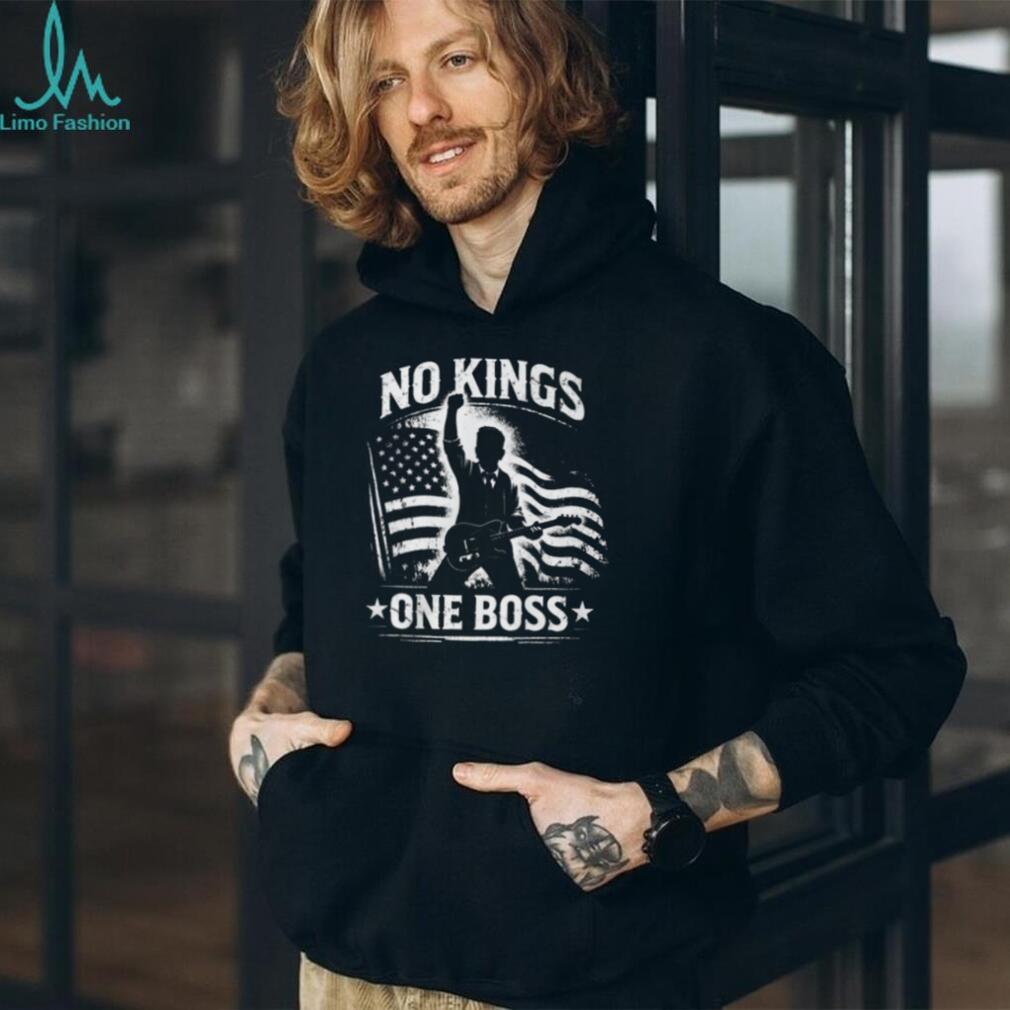 No Kings One Boss Bruce SpringsT Shirtn American Flag Rock Music T Shirt