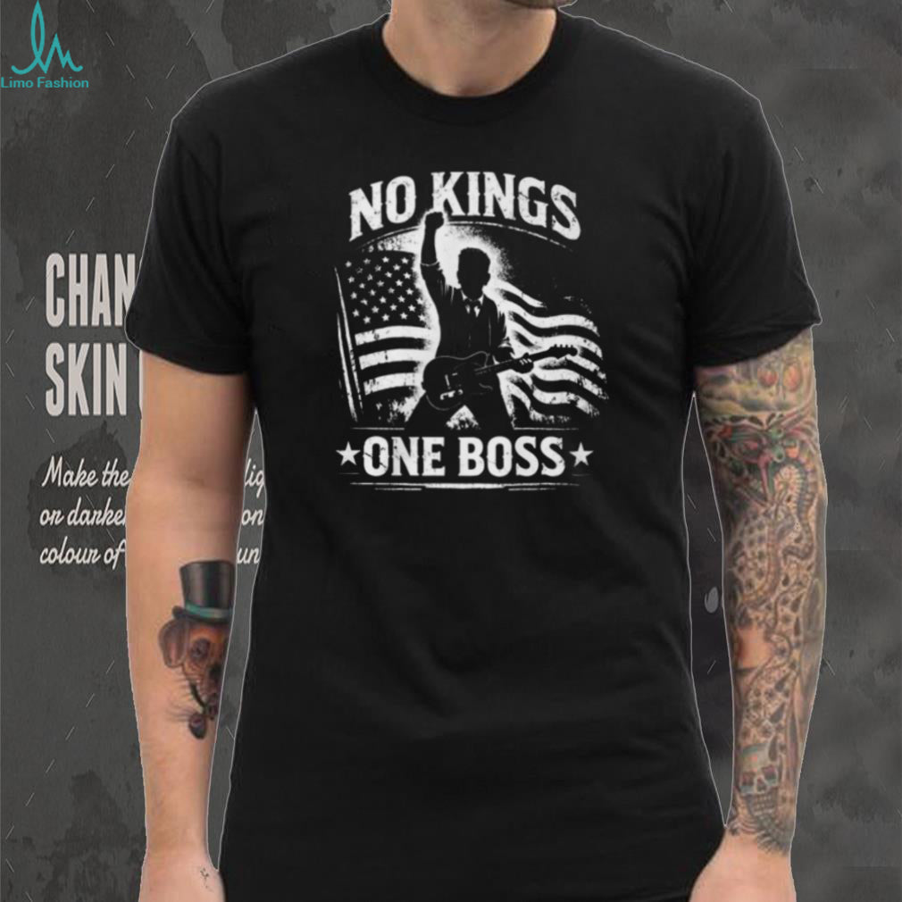 No Kings One Boss Bruce SpringsT Shirtn American Flag Rock Music T Shirt