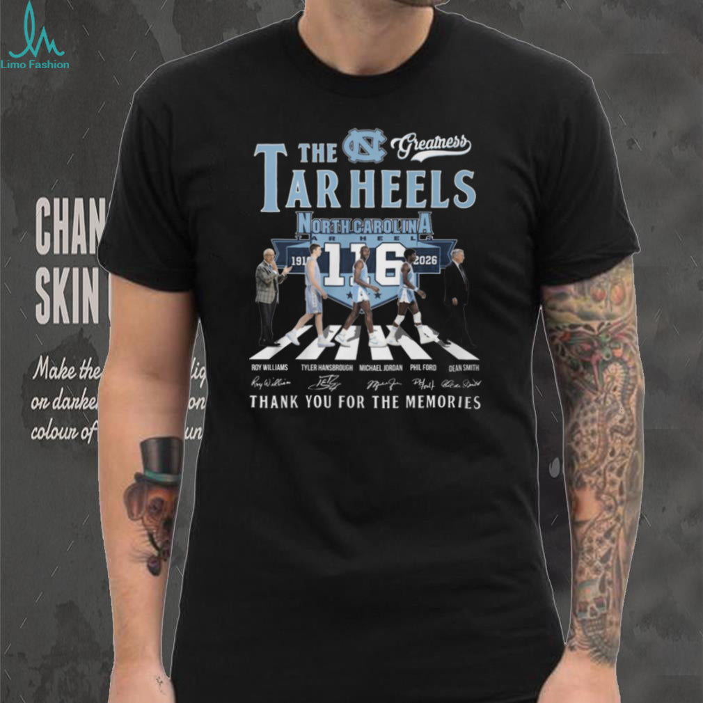 North Carolina Tar Heels 116 Years 1910 2026 Legends Abbey Road Signatures T Shirt