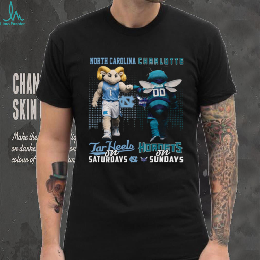 North Carolina Tar Heels on Saturdays Charlotte Hornets on Sundays T Shirt
