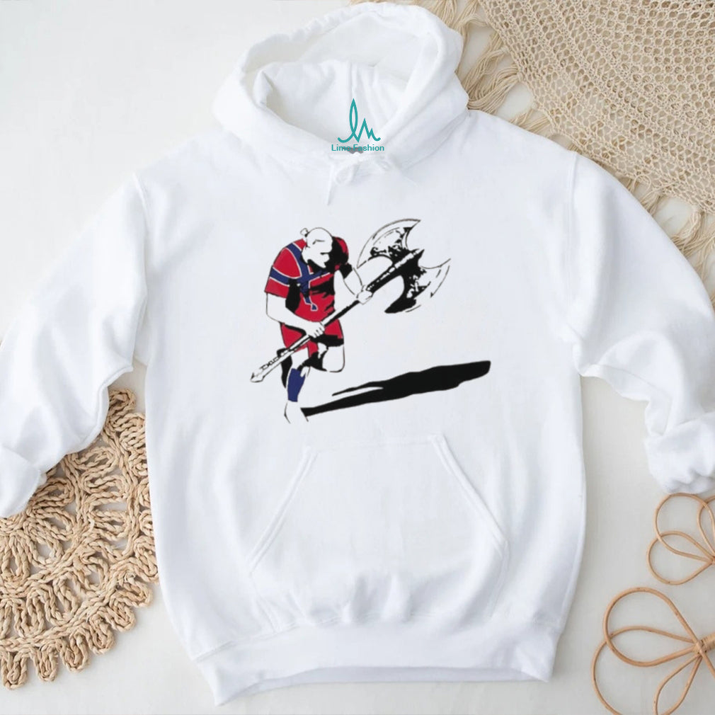 Norway Erling Haaland holding battle axe 2026 World Cup meme shirt