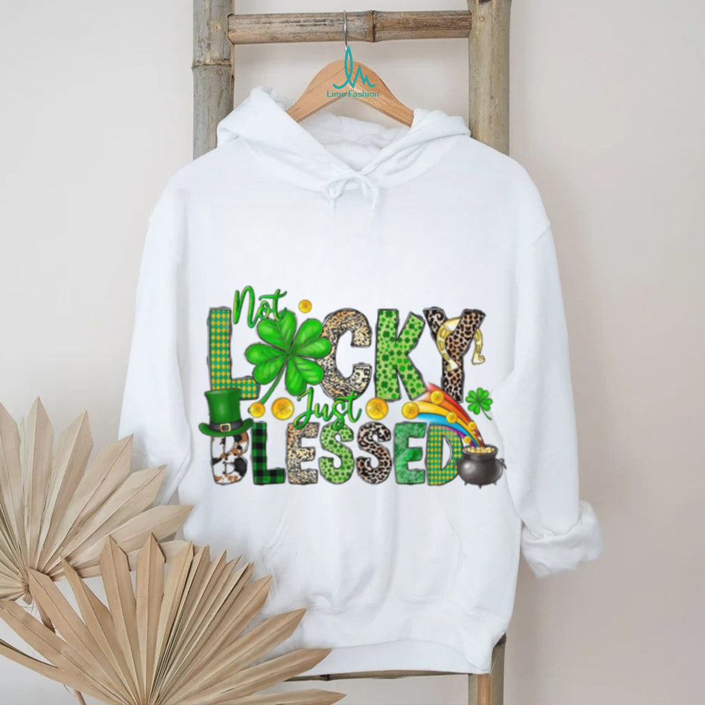 Not Lucky Just Blessed Shamrock Leopard Print St. Paddy’s Tee