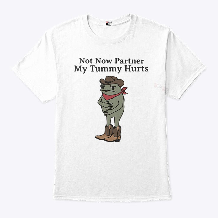 Not Now Partner My Tummy Hurts T Shirt
