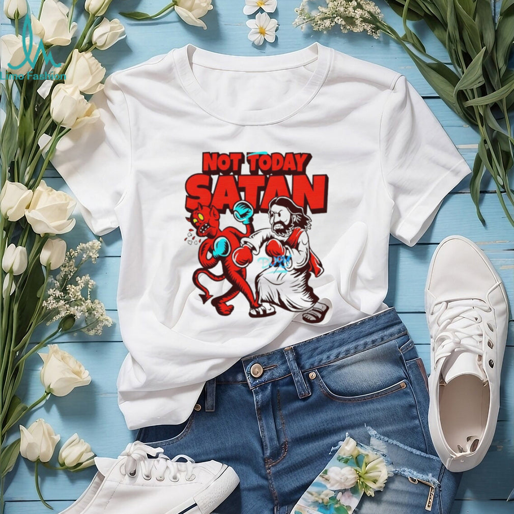 Not Today Satan Jesus Boxing Devil Funny Christian T Shirt