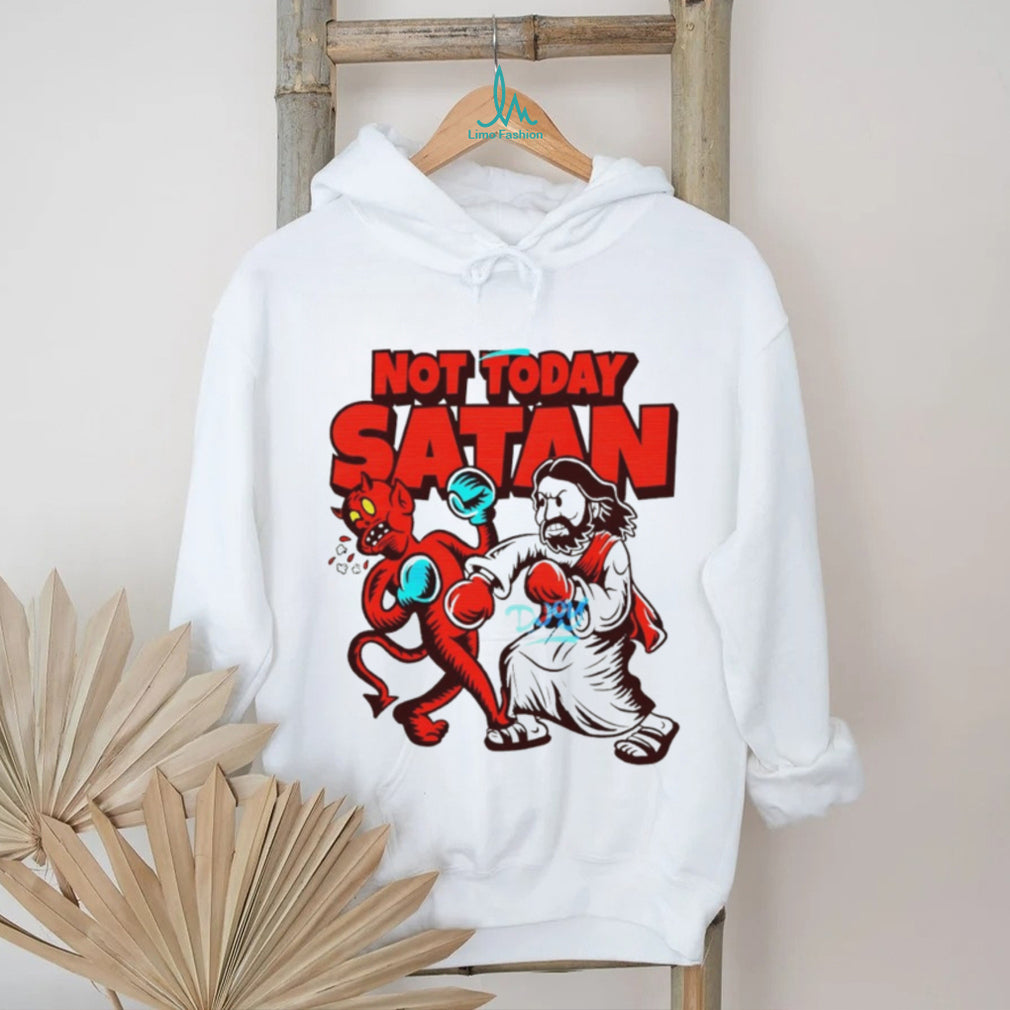 Not Today Satan Jesus Boxing Devil Funny Christian T Shirt