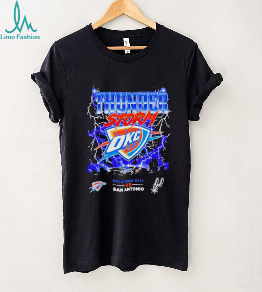 OKC Thunders vs San Antonio Spurs 2026 NBA Western Conference Finals Playoffs Thunderstorm graphic shirt