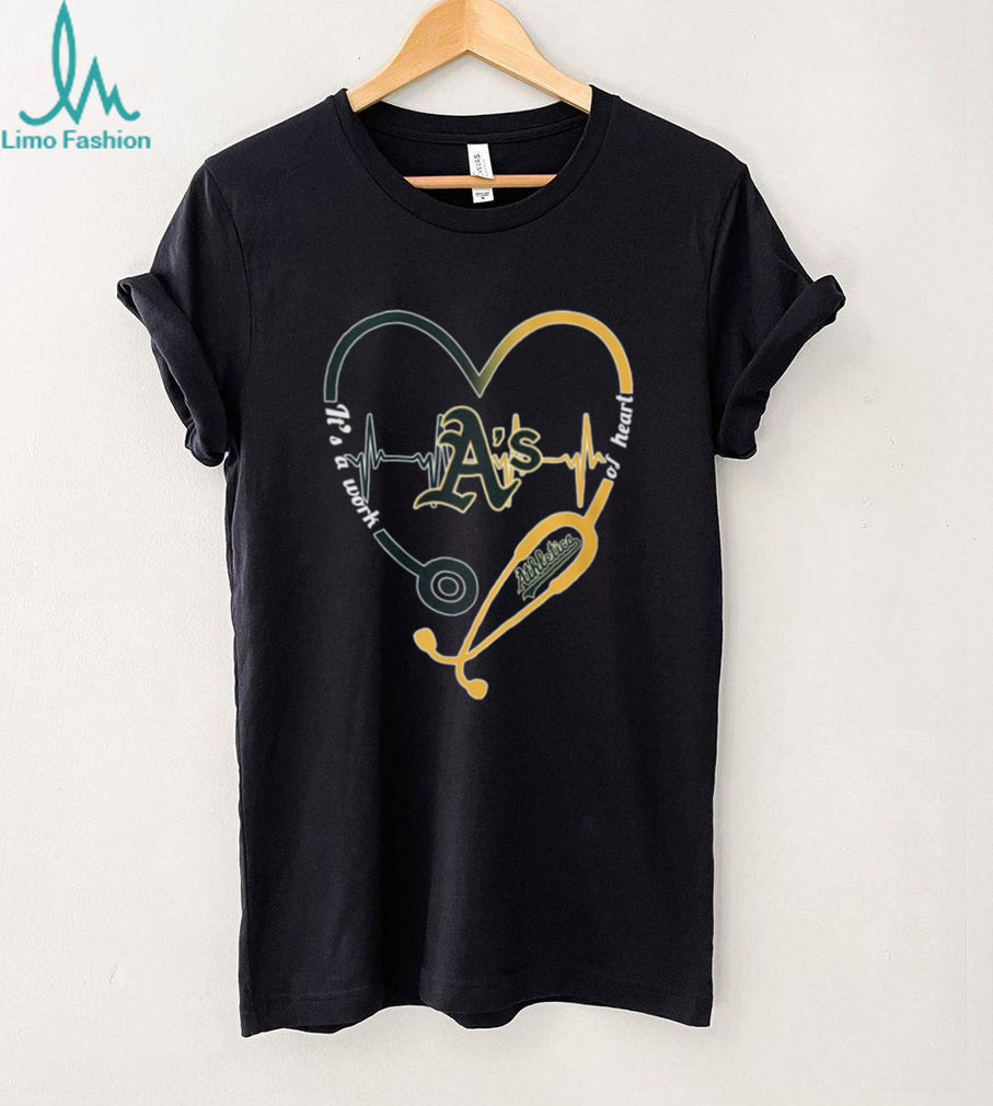 Oakland Athletics A’s Medical Professional T Shirt Athletics Baseball Heart Design