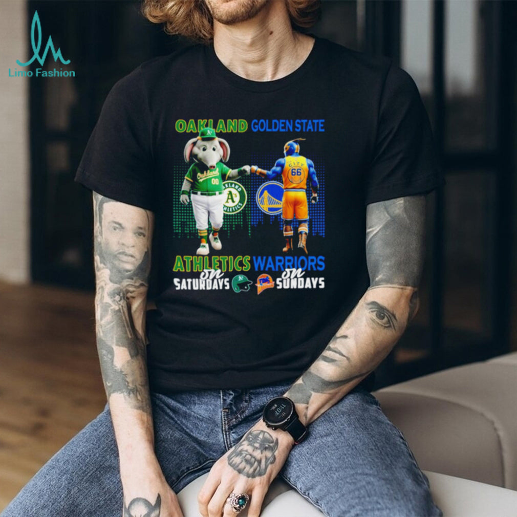 Oakland Athletics and Golden State Warriors T Shirt Athletics on Saturdays Warriors on Sundays