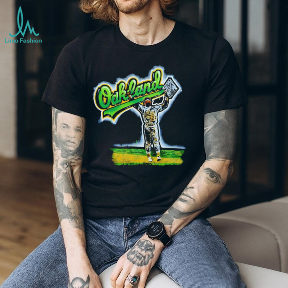 Oakland Baseball Rickey Henderson Airbrush Style Tribute T Shirt