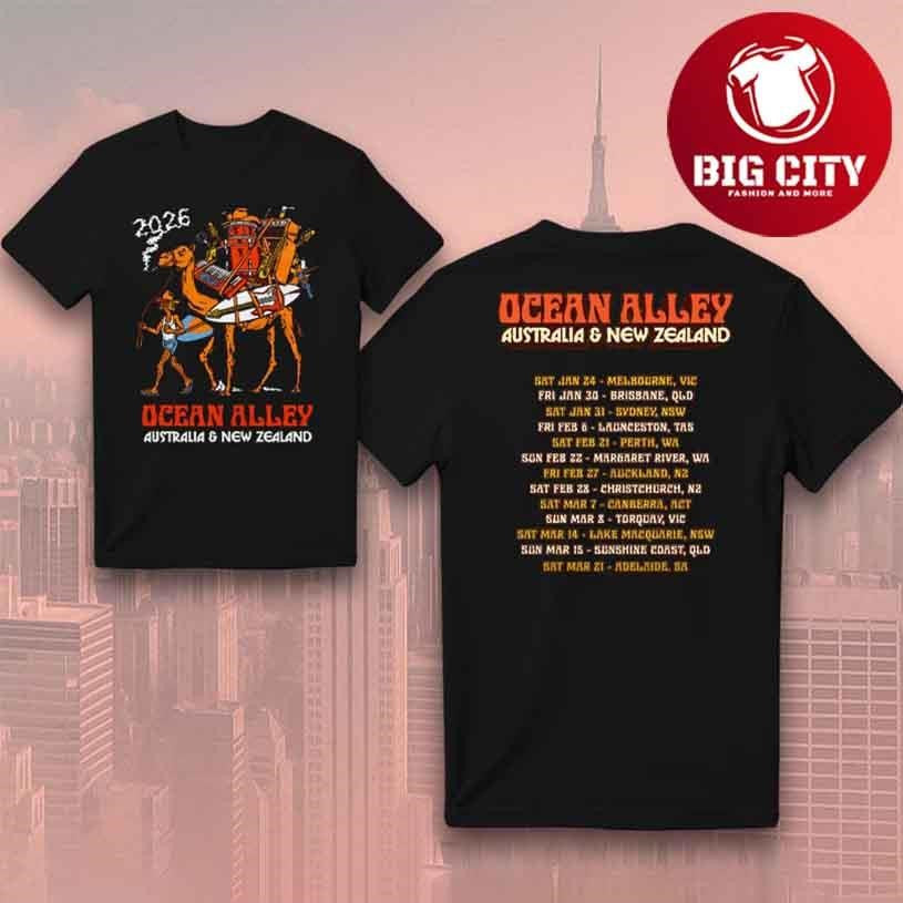 Ocean Alley Australia &amp; New Zealand Tour 2026 Two Sided Shirt