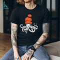 Octopus Wearing Orange Beanie Knit Hat T Shirt