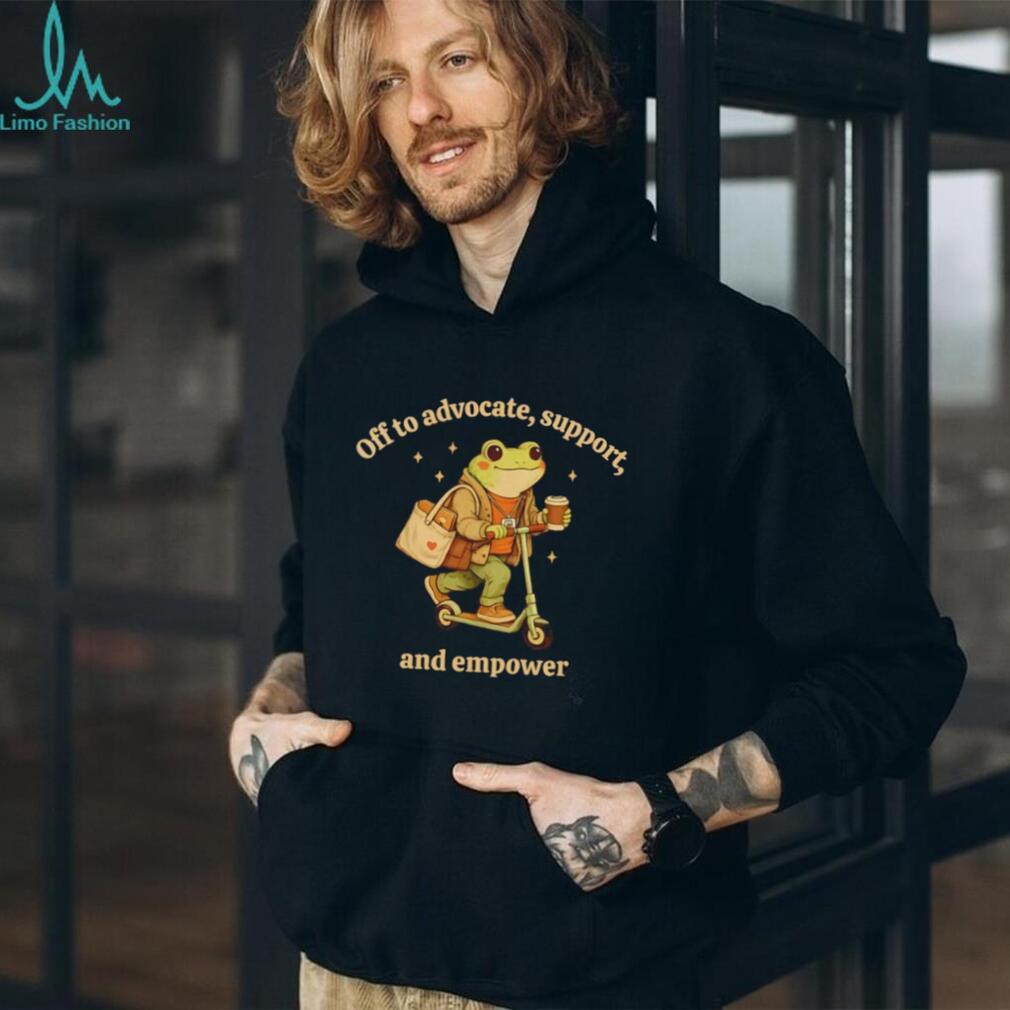 Off To Advocate Support And Empower Frog On Scooter T Shirt