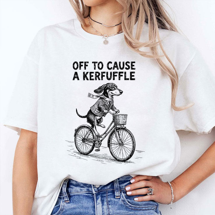 Off To Cause A Kerfuffle Dachshund T Shirt