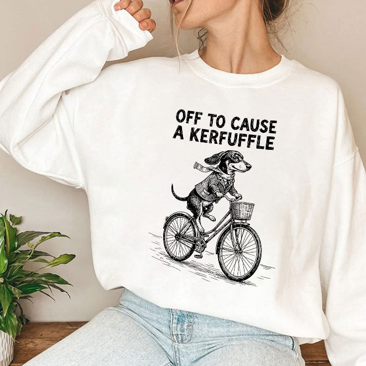 Off To Cause A Kerfuffle Dachshund T Shirt