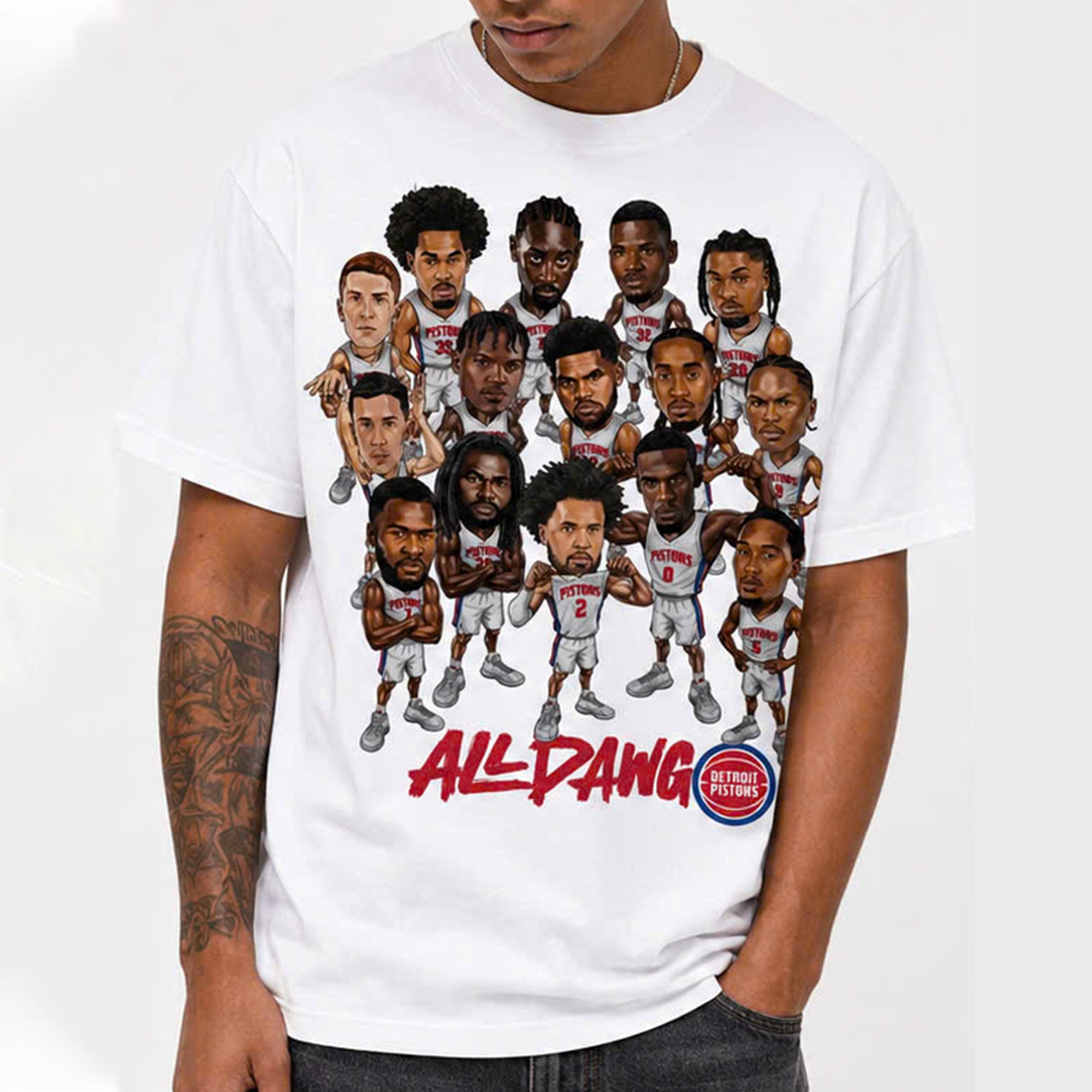 All Dawg Detroit Pistons Playoffs ’26 Caricature 3D Shirt