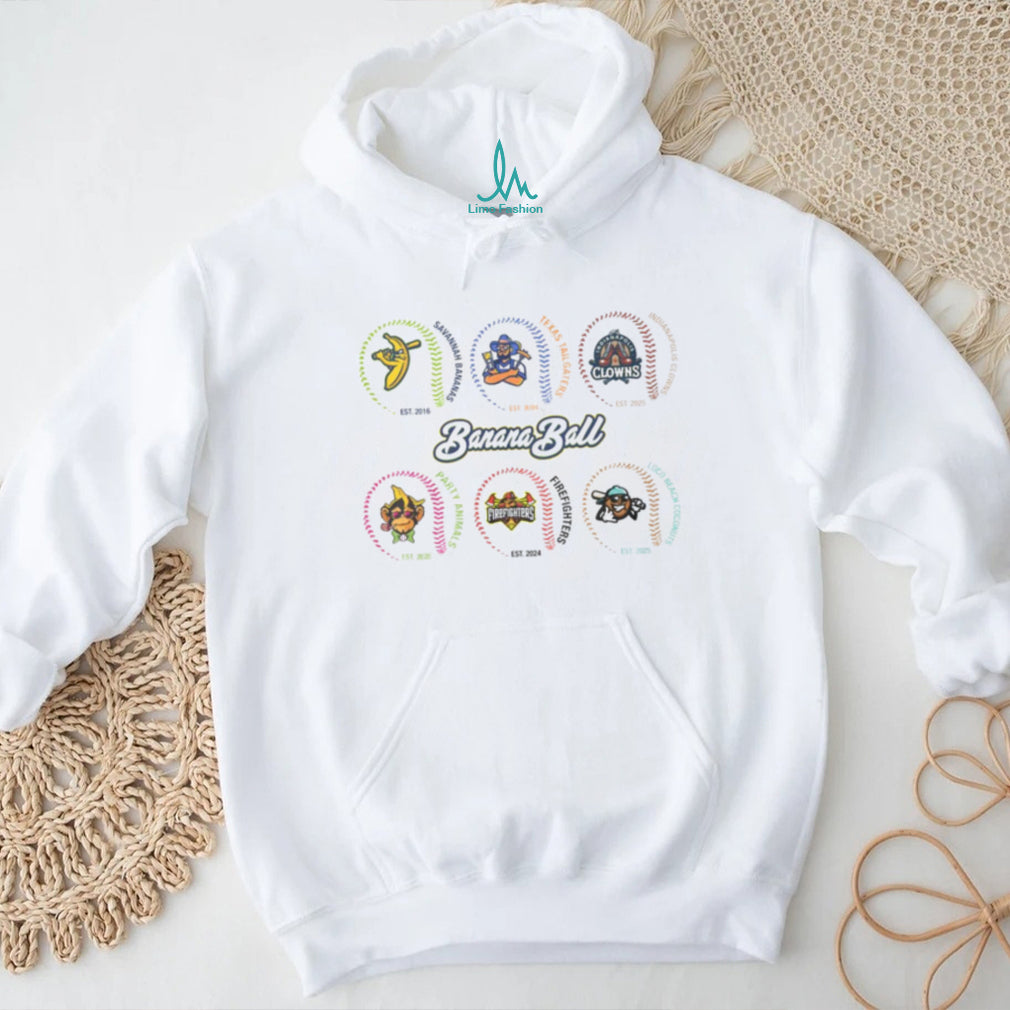 Banana Ball League Teams Logos Aesthetic Baseball T Shirt