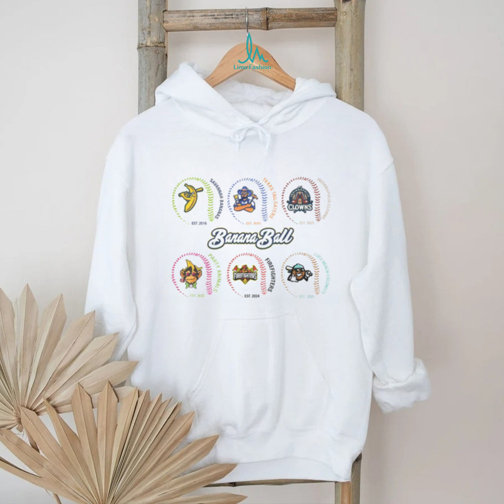 Banana Ball League Teams Logos Aesthetic Baseball T Shirt