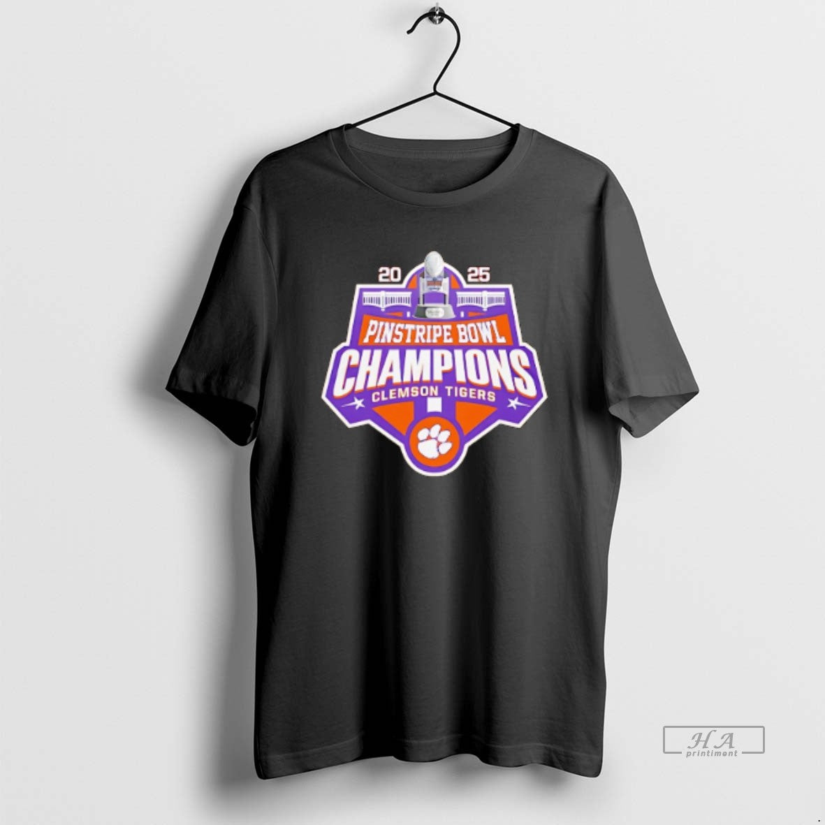 Official Clemson Tigers 2025 Pinstripe Bowl Champions Logo T-Shirts