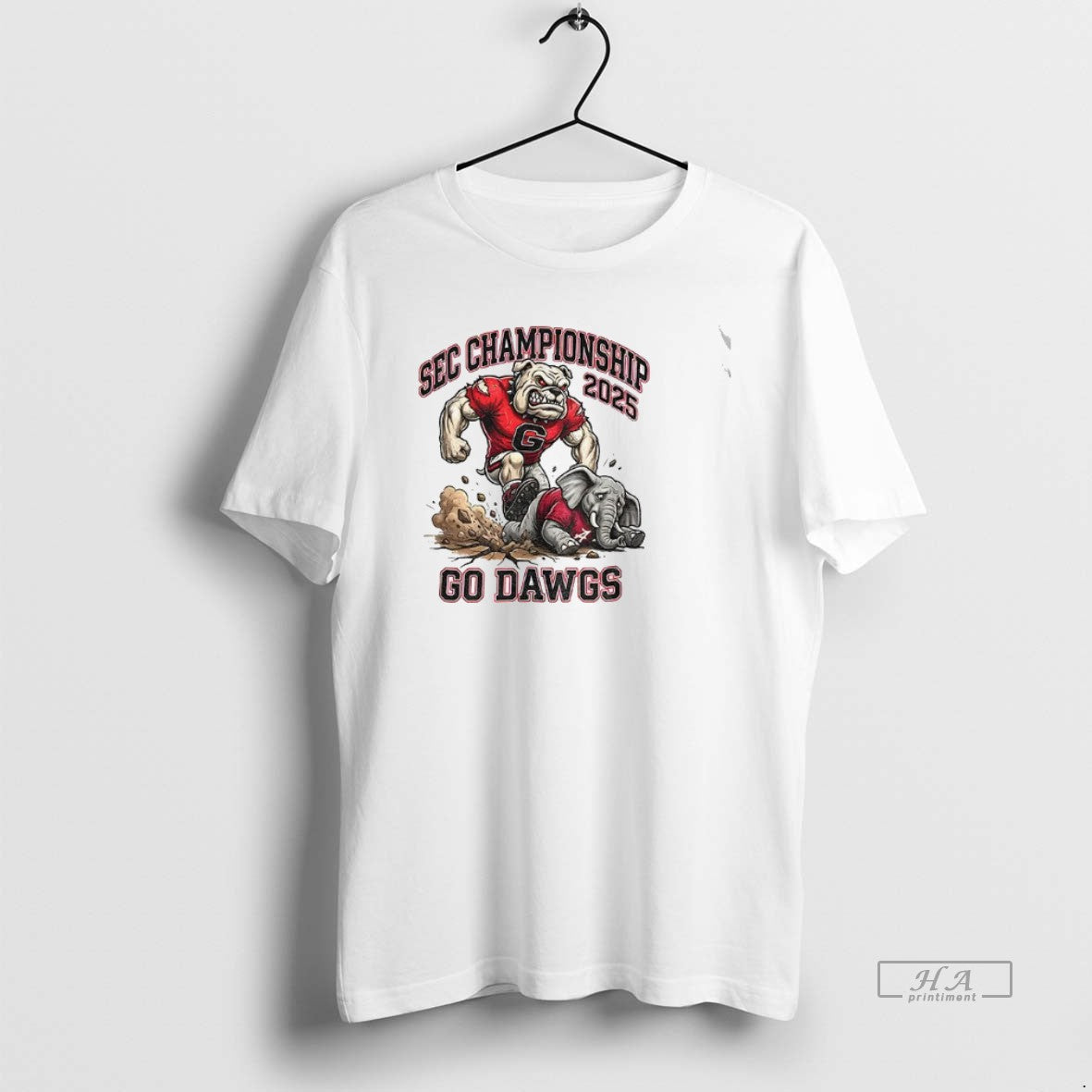 Official Georgia Bulldogs Sec Championship 2025 Go Dawgs Bulldog Mascot Vs Elephant Rivalry Football T-Shirts
