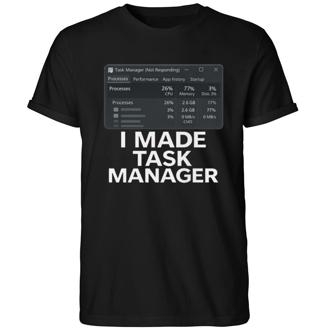 I Made Task Manager Windows Task Manager Shirt