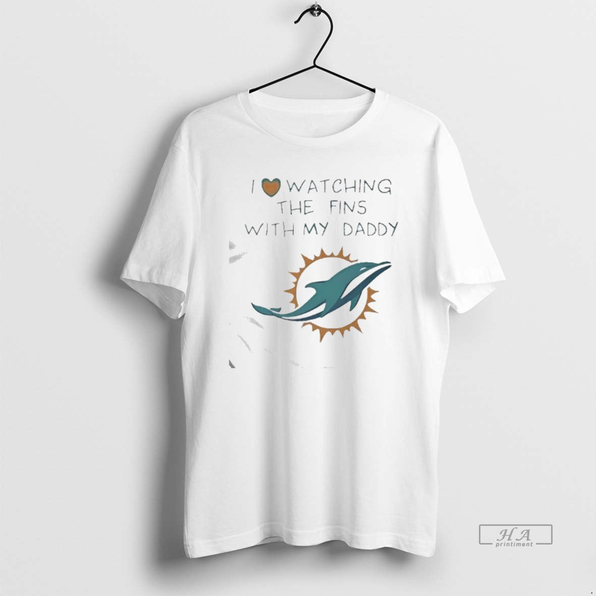 Official Miami Dolphins Love I Watching Fins Daddy Baby T-Shirts