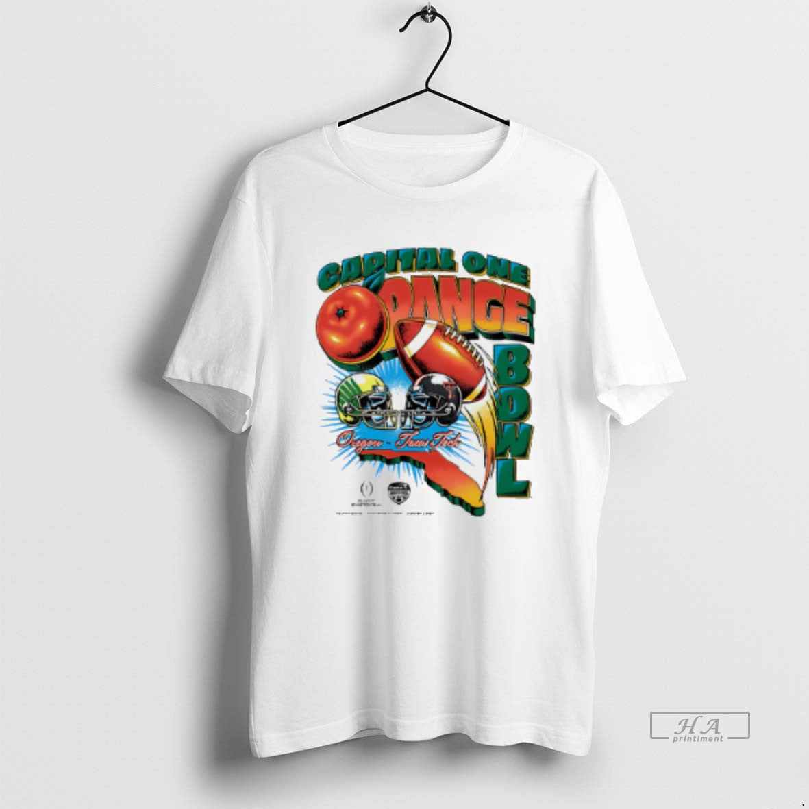 Official Oregon Vs Texas Tech Capital One Orange Bowl 2026 Vintage Matchup T-Shirts