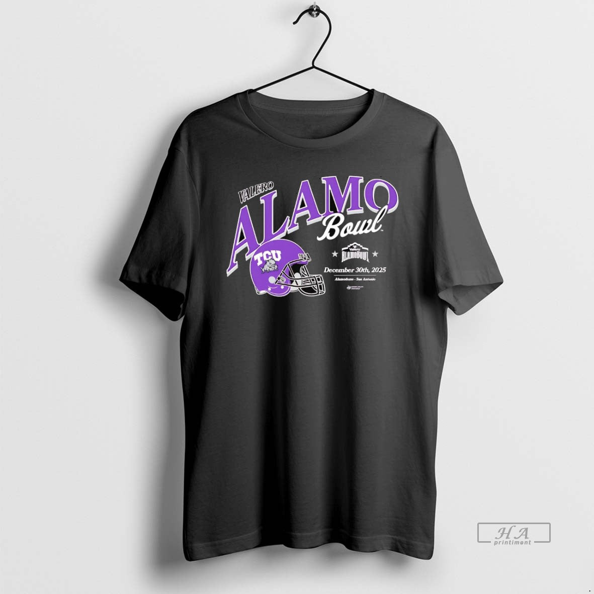 Official Tcu Horned Frogs 2025 Valero Alamo Bowl Helmet T-Shirts