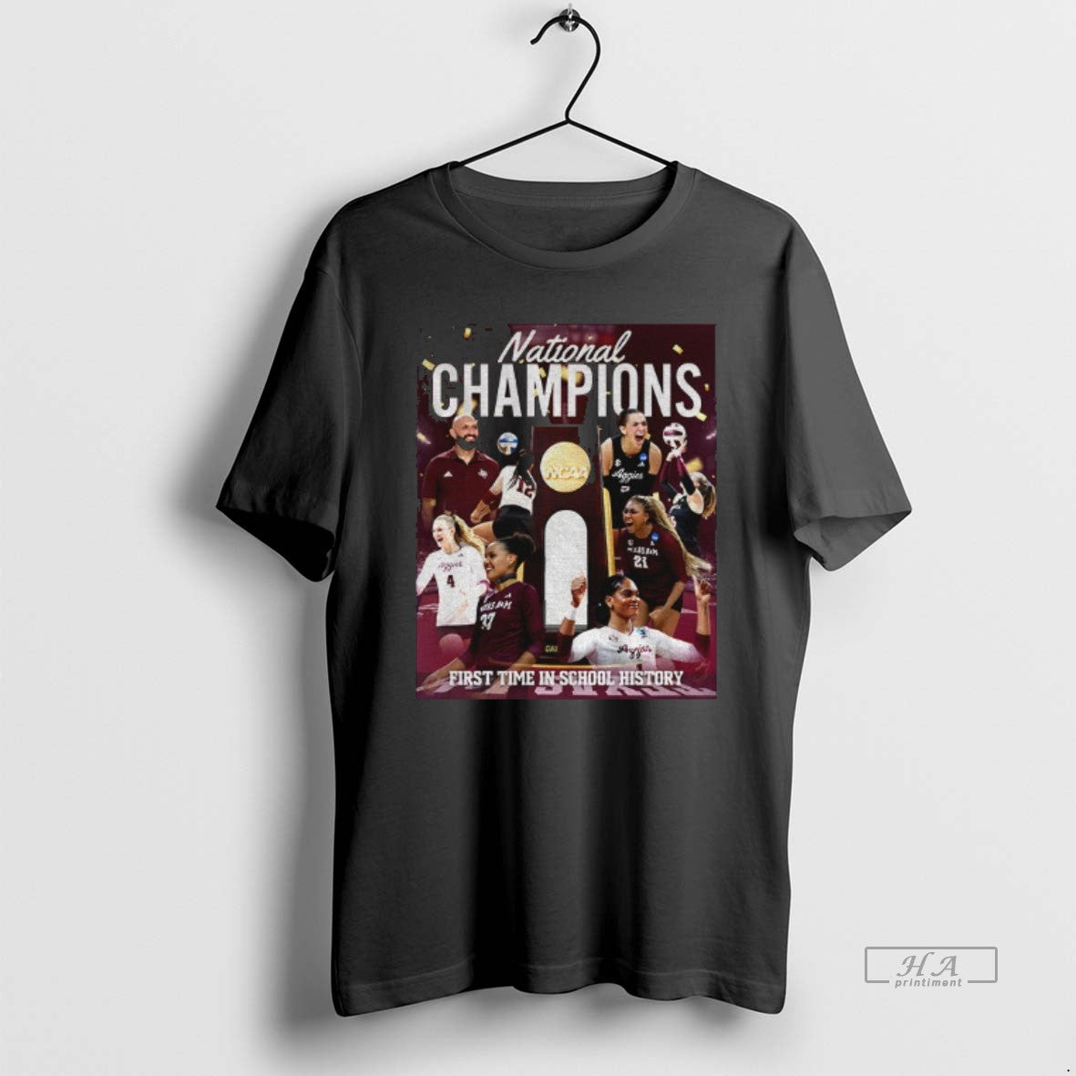Official Texas Am Aggies 2025 Ncaa National Volleyball Champions First Time School History T-Shirts