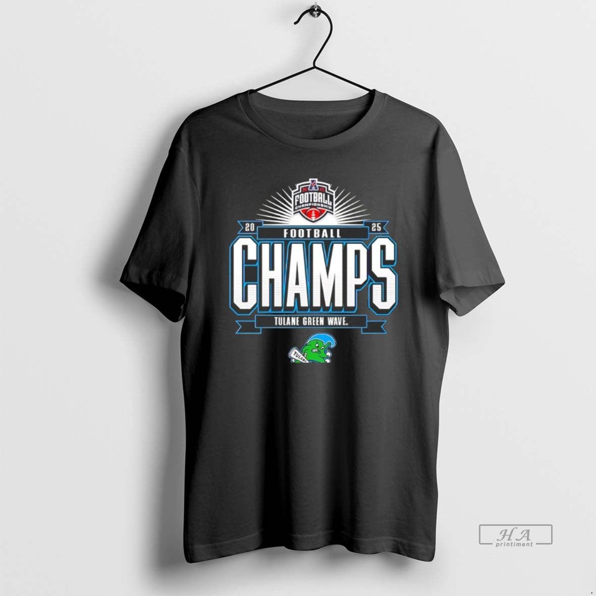 Official Tulane Green Wave 2025 American Conference Football Champions T-Shirts
