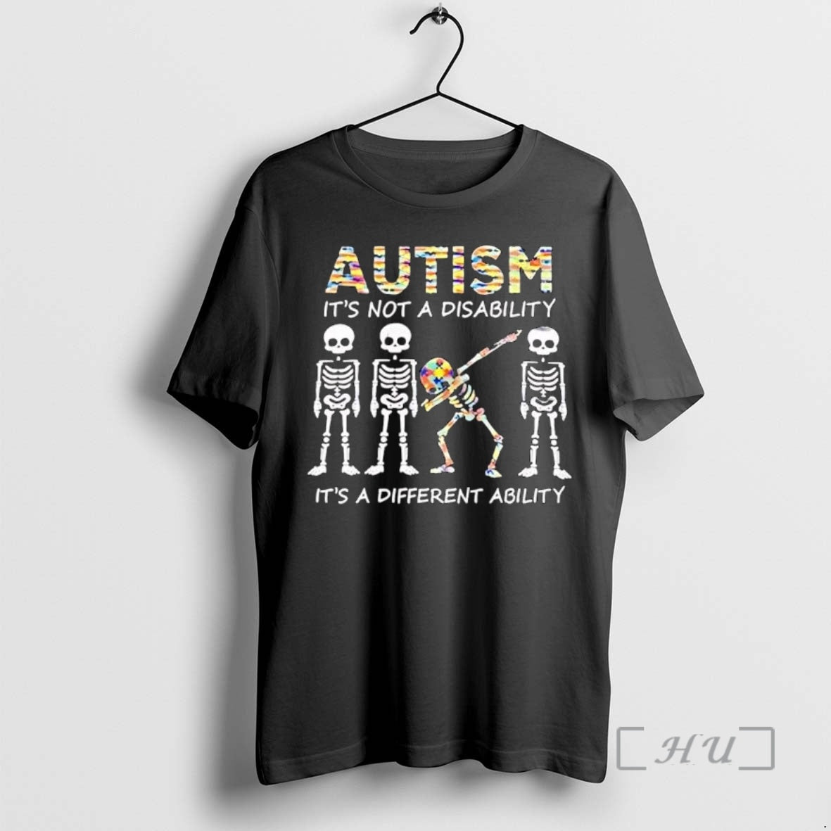 Officials Autism Not Disability Different Ability Skeleton Dab T-Shirts