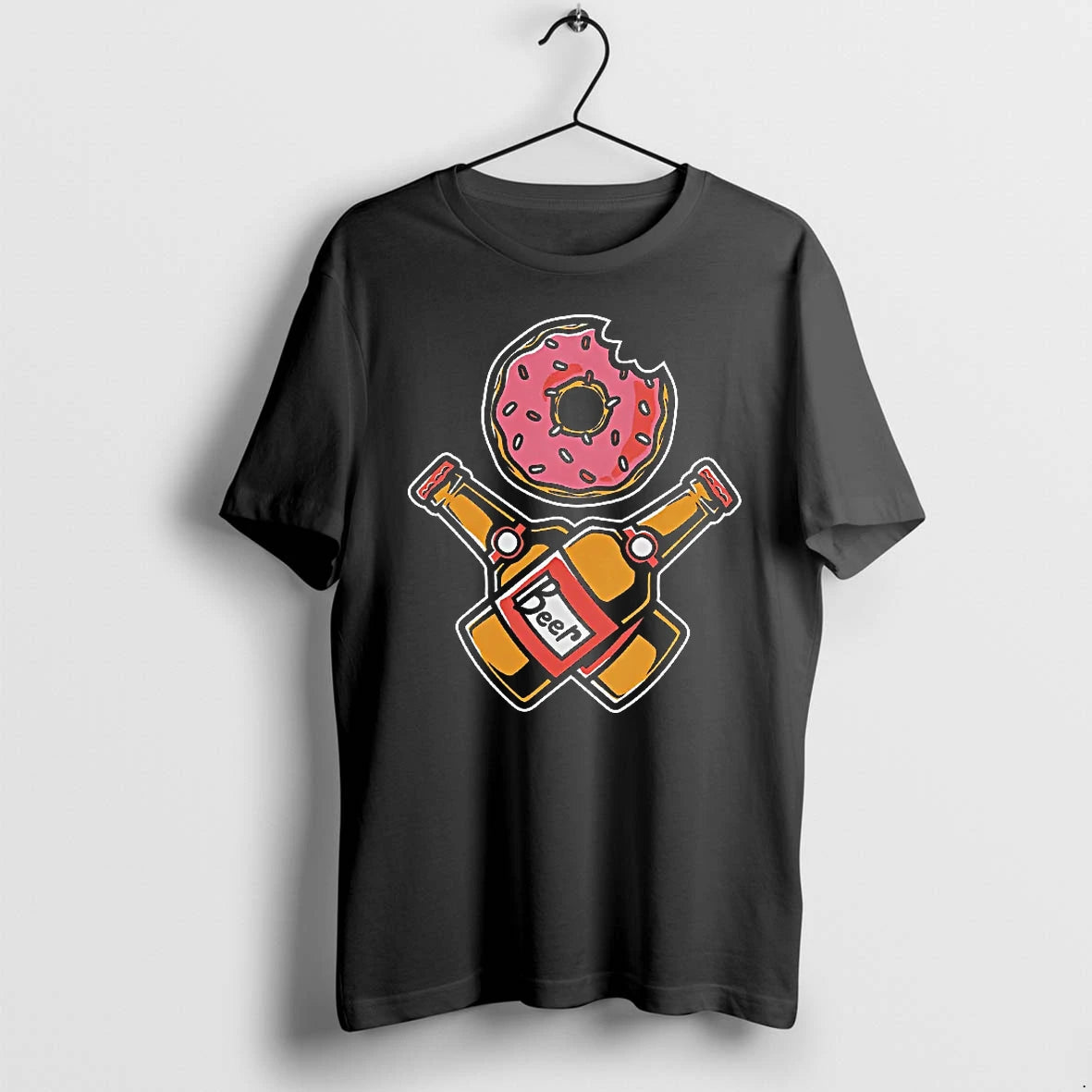 Officials Beer Donut Crossed Bottles Icon Food And Drink T Shirt Sweater