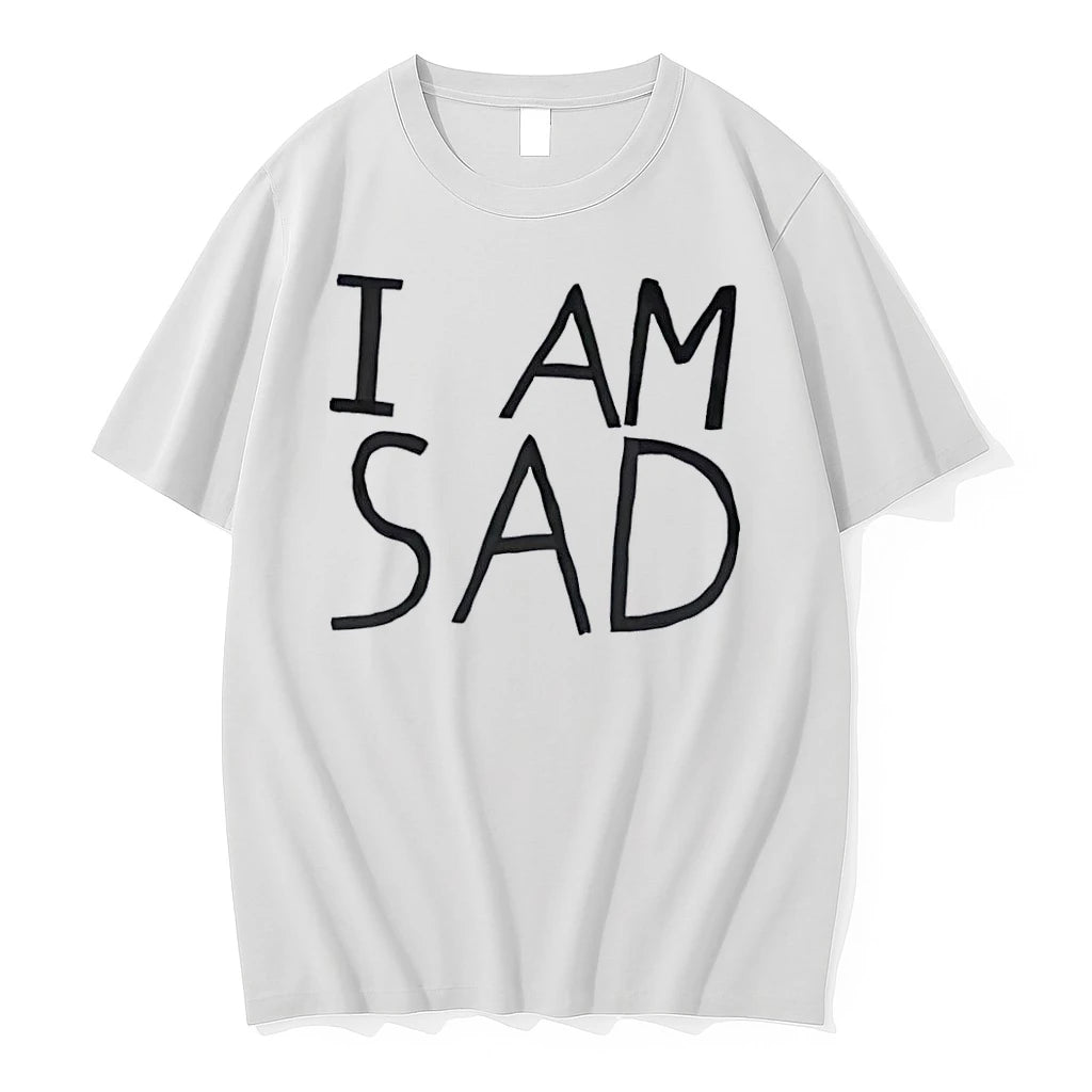 Officials Best I Am Sad Minimalist Black Handwritten Marker Lettering Text White Womens