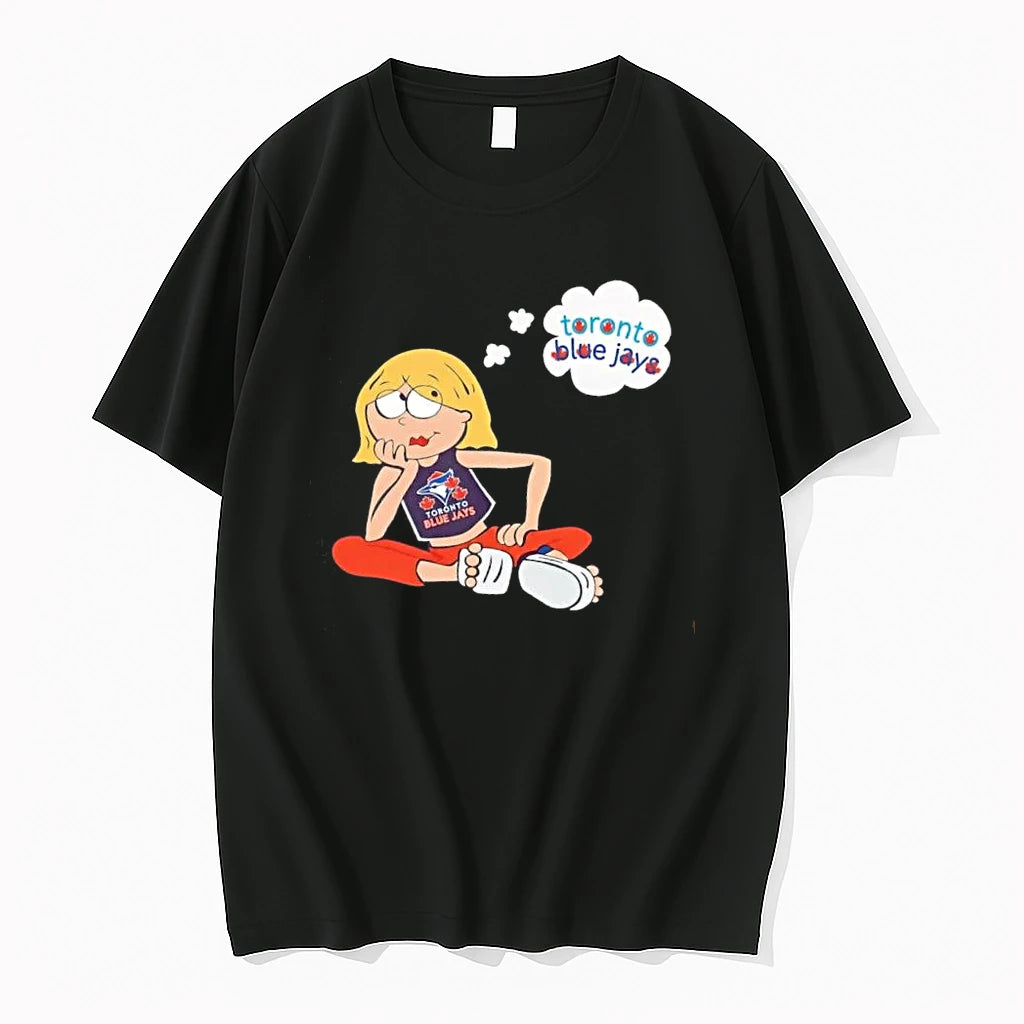 Officials Best Toronto Blue Jays Mlb Blonde Cartoon Girl Sitting Thought Bubble Mens