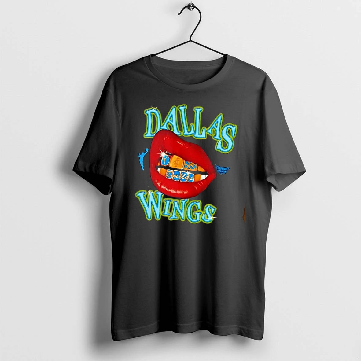 Officials Dallas Wings Wnba Red Open Lips Gold Grillz Sparkles Mens T Shirt Sweater
