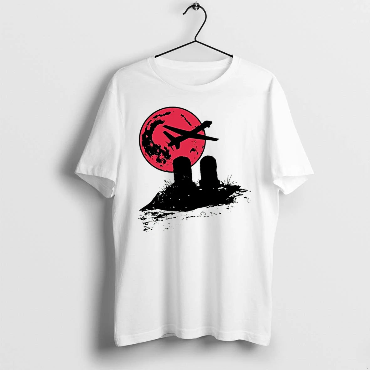 Officials Fear The Reaper Drone Silhouette Red Moon T Shirt Sweater