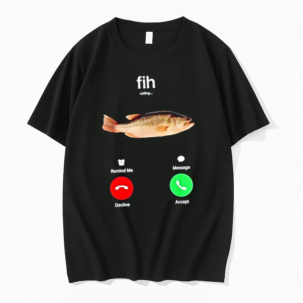 Officials Fih Calling Remind Me Message Decline Accept Phone Call Fish Merch T Shirt Sweater