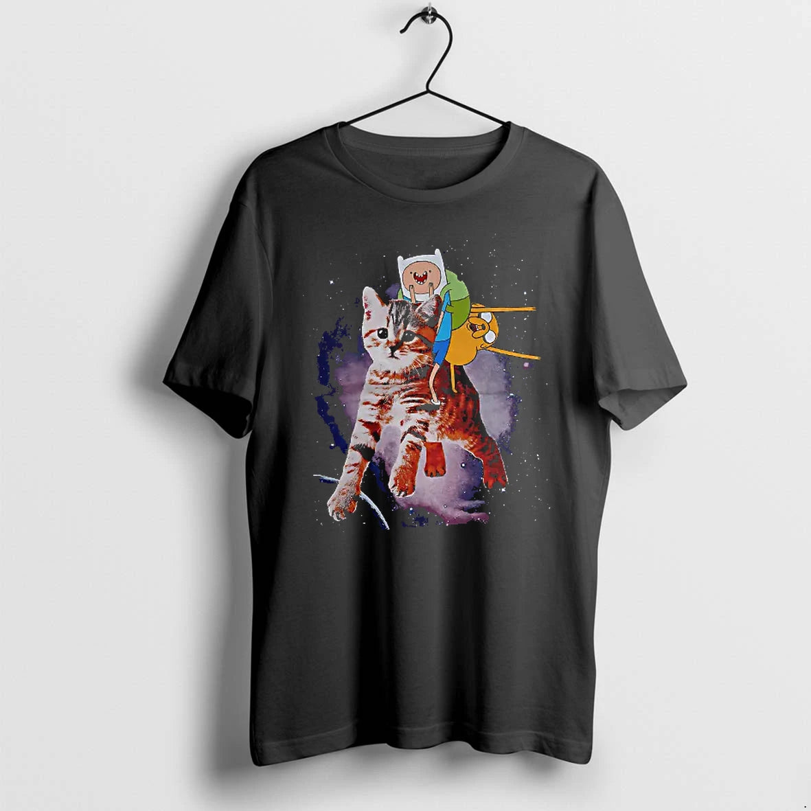 Officials Finn And Jake Adventure Time Cat Riding In Space T Shirt Sweater