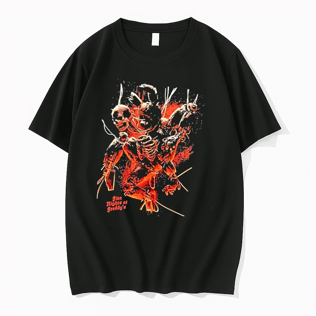 Officials Five Nights At Freddys Skeletal Animatronic Fiery Paint Splatter Mens T Shirt Sweater