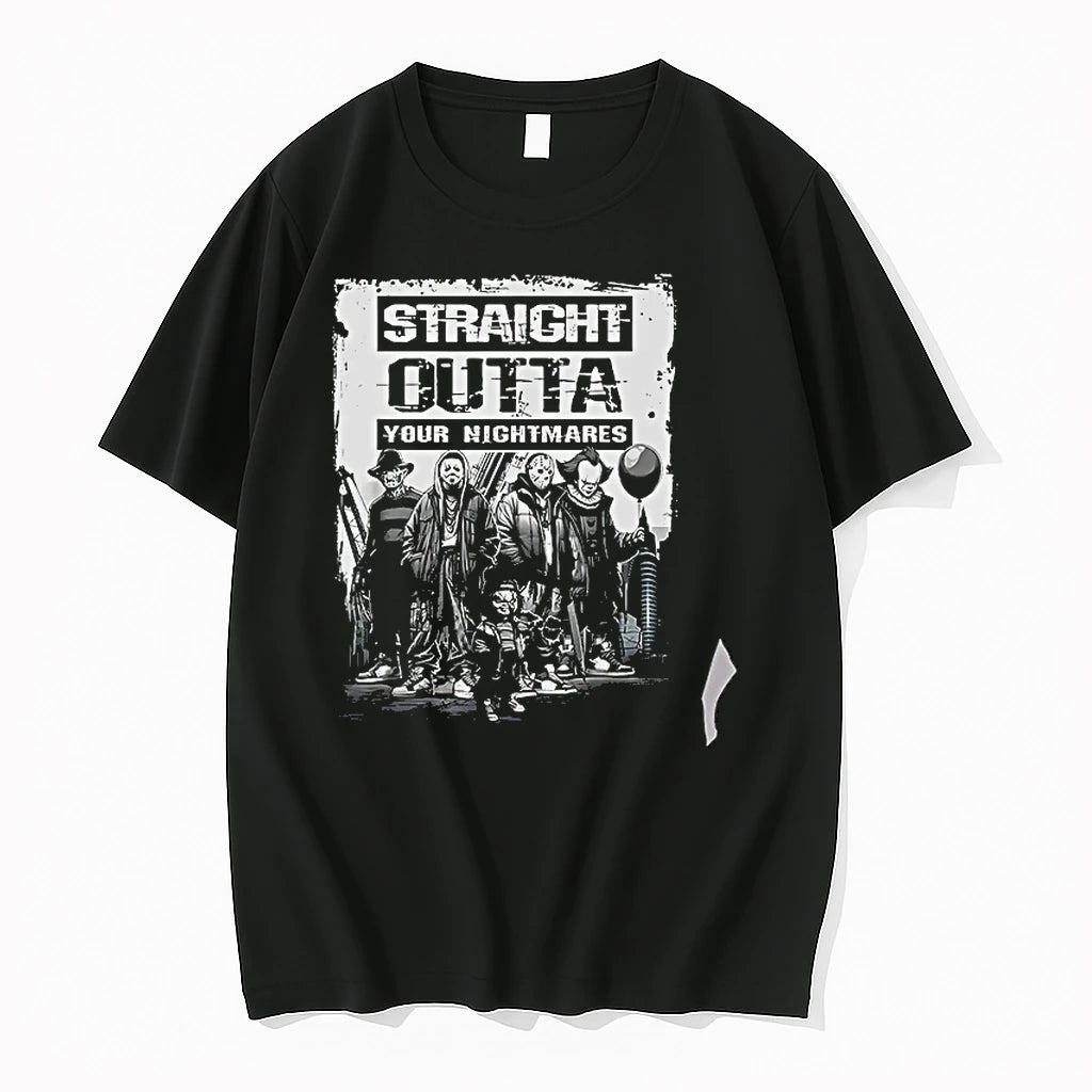 Officials Freddy Krueger Ghostface Jason Voorhees Chucky Pennywise Straight Outta Your Nightmares T Shirt Sweater