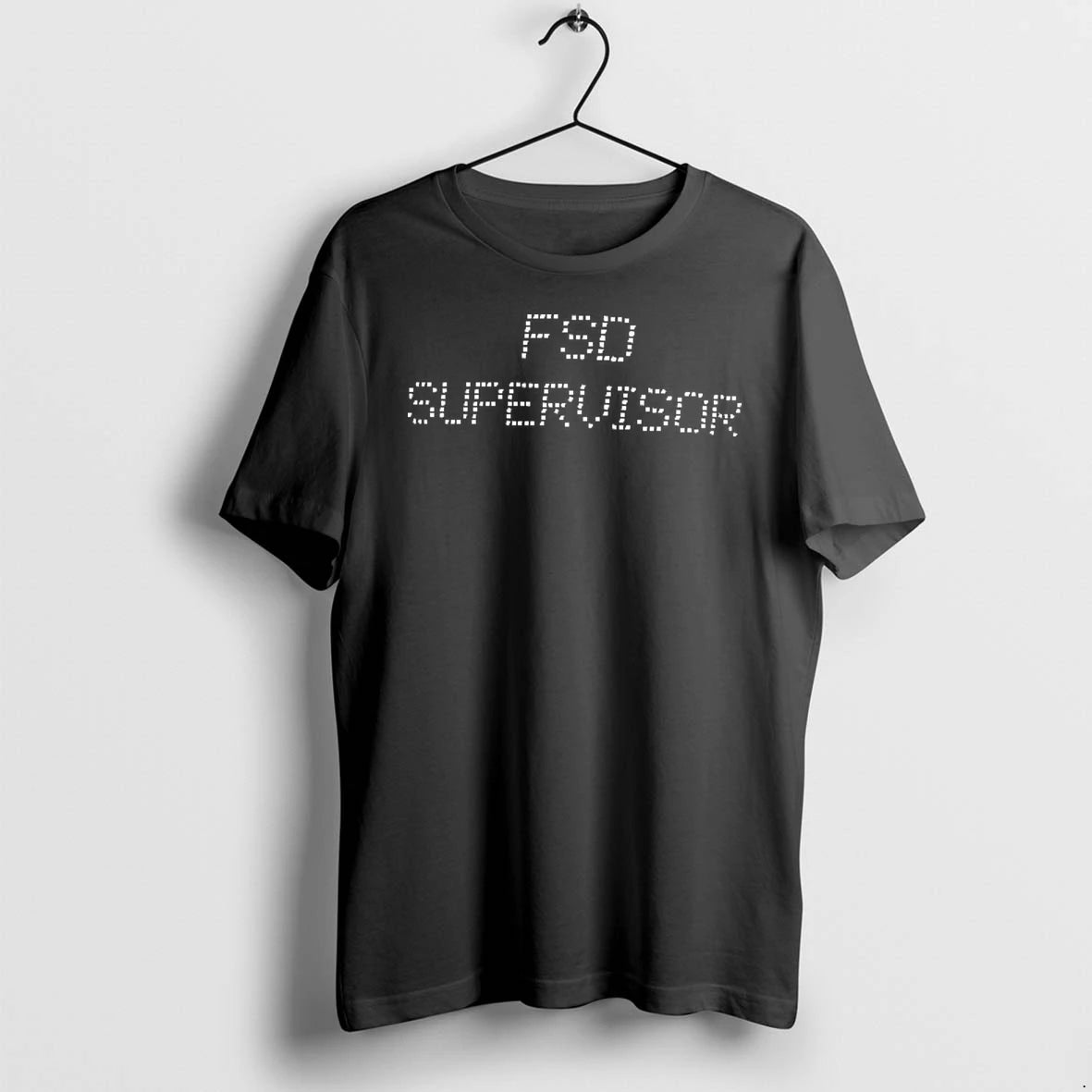 Officials Fsd Supervisor White Digital Dot Matrix Pixel Grid Display Font Men T Shirt Sweater