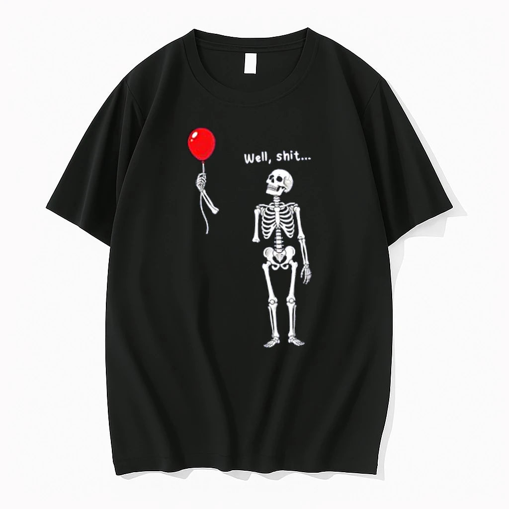 Officials Funny Well Skeleton Holding Balloon Gothic Halloween Spooky Merch T Shirt Sweater
