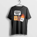 Officials Group Hug Cartoon Graham Cracker Chocolate Flaming Marshmallow Mens T Shirt Sweater
