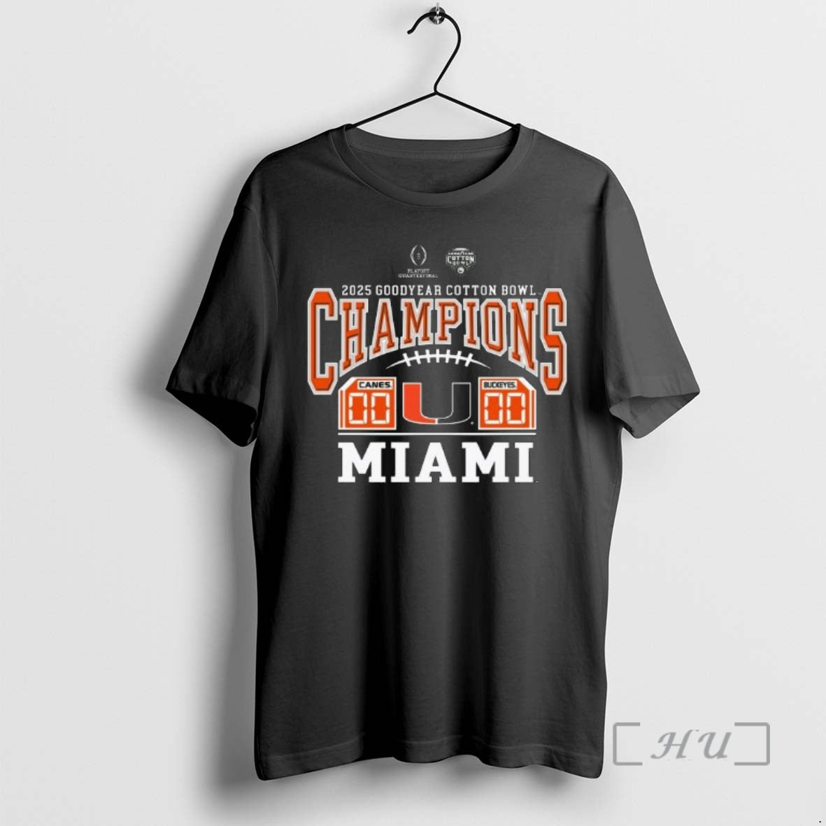 Officials Hurricanes 2025 Goodyear Cotton Bowl Champions Score T-Shirts