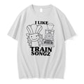 Officials I Like Train Songz Cartoon Conductor Steam Locomotive Line Art White Womens