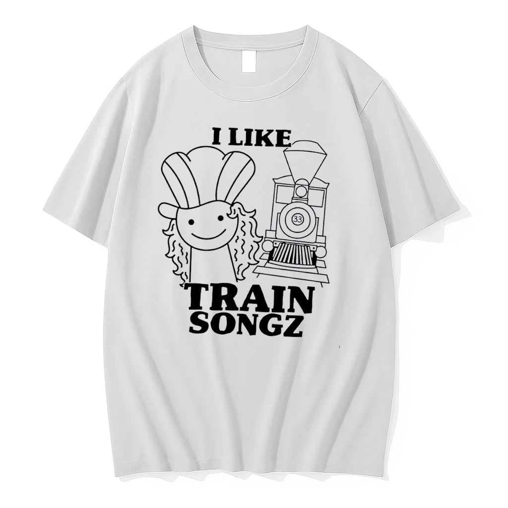 Officials I Like Train Songz Cartoon Conductor Steam Locomotive Line Art White Womens