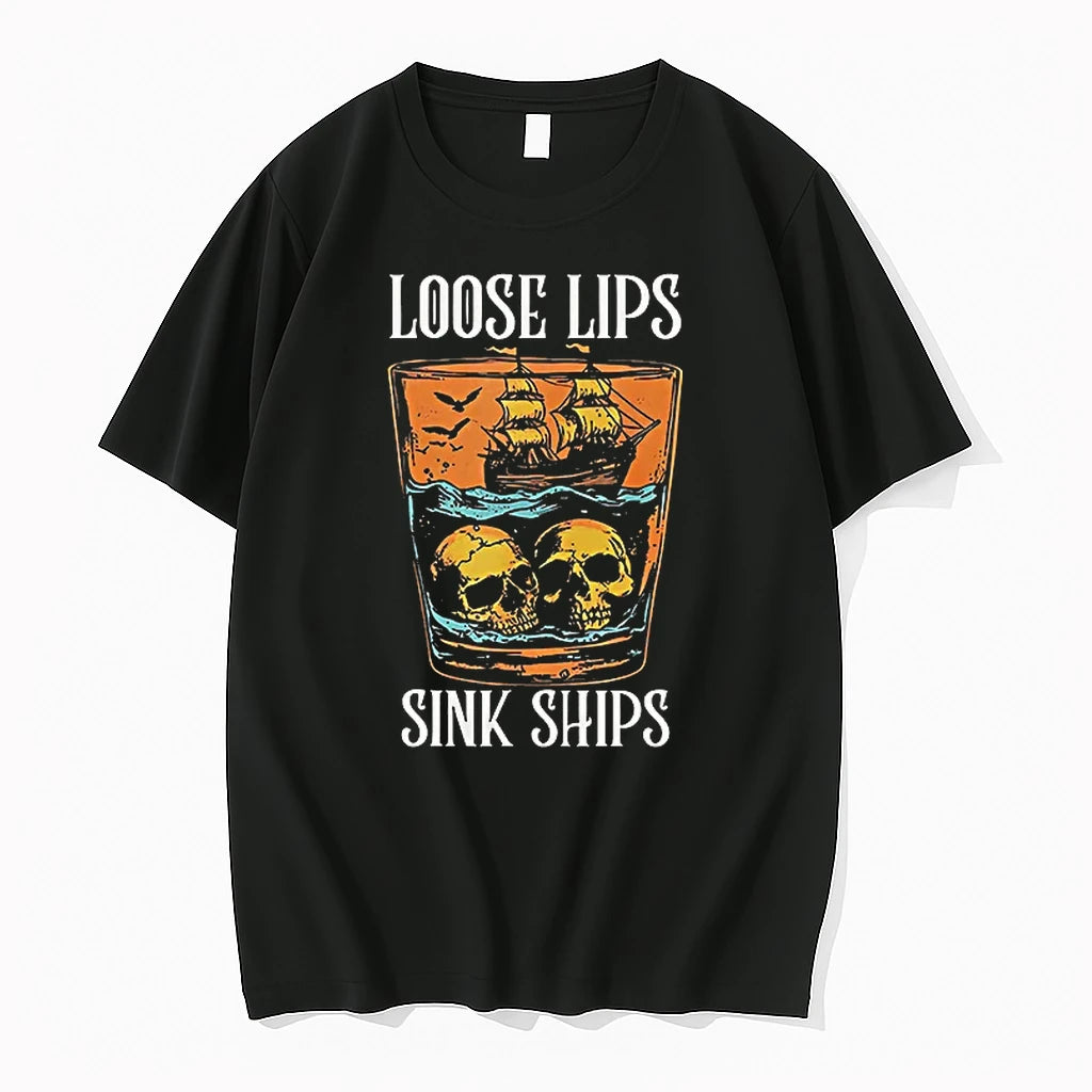 Officials Loose Lips Sink Ships Sailor Skull T Shirt Sweater