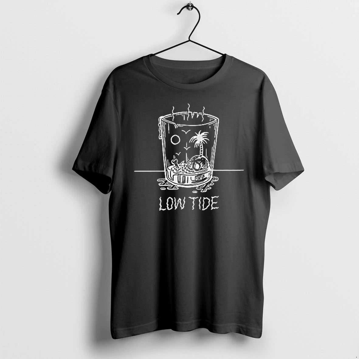 Officials Low Tide Skull And Palm Tree Glass T Shirt Sweater
