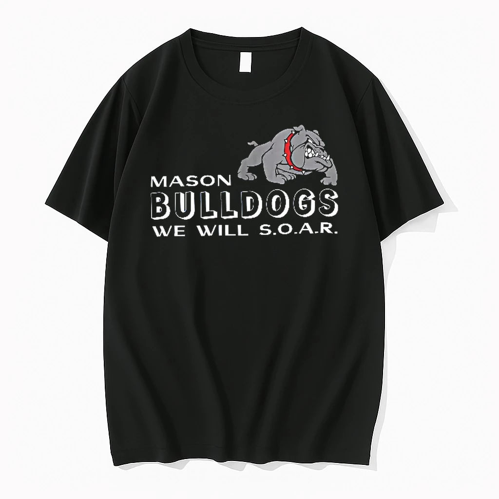 Officials Mason Bulldogs We Will Soar Cartoon Growling Mascot Red Collar T Shirt Sweater