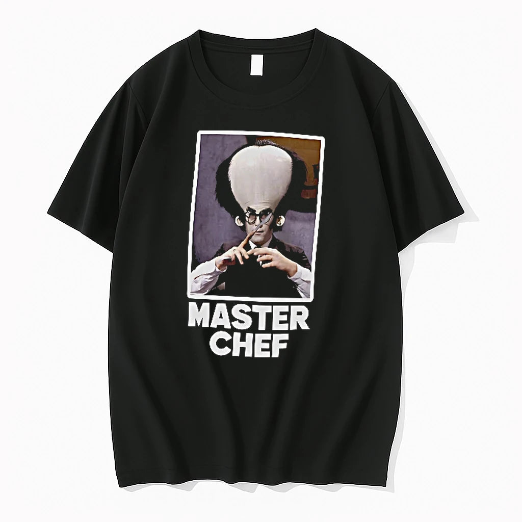 Officials Master Chef Caricature Giant Head Man Suit Glasses Framed Men T Shirt Sweater
