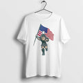 Officials Michigan State Spartans Ncaa Cartoon Sparty Mascot Holding American Flag Pointing Men